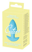 Wibrujący pieszczoch analny Cuties. Rowkowany, o zmiennej grubości, , kolor niebieski silikon