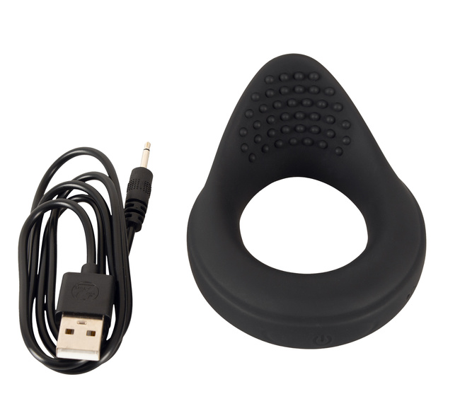 Wibrujący pierścień ring erekcyjny stymulacją jąder, 2 generatory wibracji, silikon, wodoodporny IPX7, Ø 4 cm (rozciągliwe)