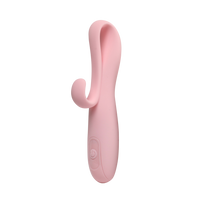 Mocny, różowy wibrator do punktu G z zakręconym królikiem do łechtaczki, IPX6, dł. 16 cm