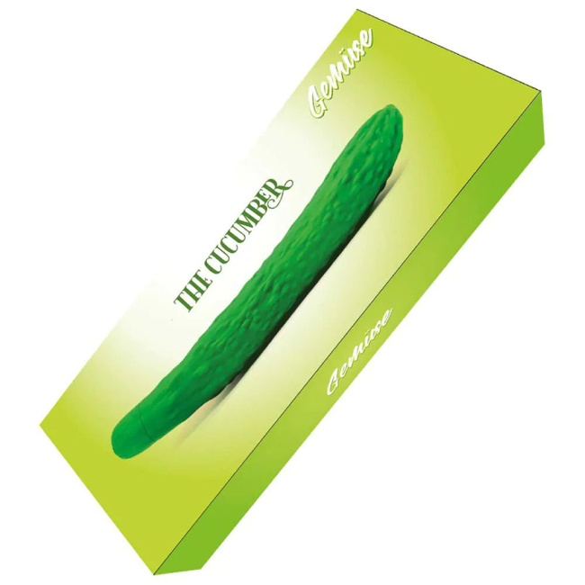Ogrodek rozkoszy – długi wibrator ogórek, 10 wibracji, 25 cm, Ø35 mm, silikon,  wodoodporny IPX5