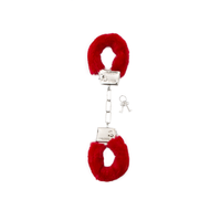 Czerwone kajdanki z futerkiem Shots Toys Furry Handcuffs Red na kluczyk
