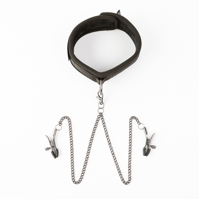 Wyściełana obroża i smycz SEI MIO, soft BDSM, bondage