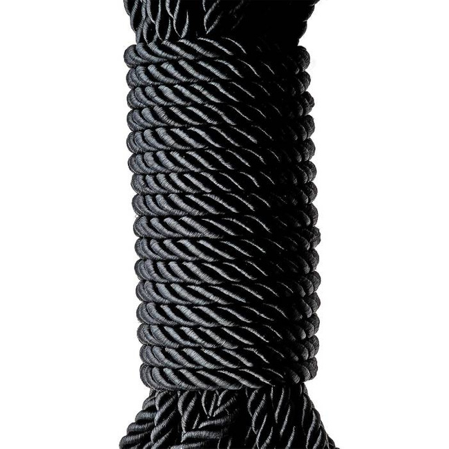 Jedwabista lina do bondage – shibari seria DELUXE czarna 10 metrów BDSM