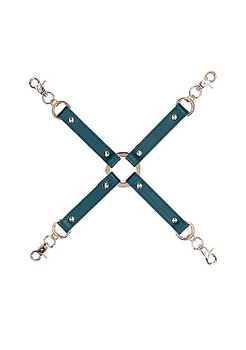 Krzyżak do łączenia ze skóry ekologicznej w kolorze szmaragdowym