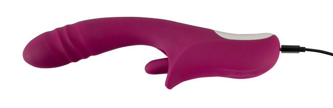 Purpurowy pieprznik – wibrator posuwisty do punktu G z liżącym królikiem do łechtaczki, 22,5 cm