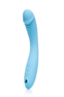 Bardzo elastyczny całuśny pieszczoch wibrator dwustronny do punktu G z powietrznym stymulatorem łechtaczki, błękit electric blue 22,5 cm / 16,5 cm wkładane