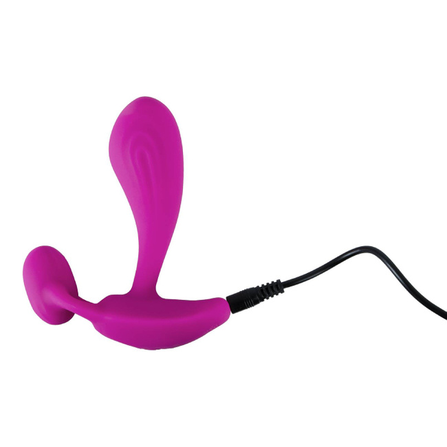 Uśmiech na spacerze – wibrator spacerowy, domajtkowy z dużą rowkowaną główką do punktu G i stymulatorem łechtaczki