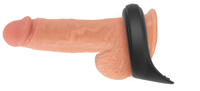Wibrujący pierścień ring erekcyjny stymulacją jąder, 2 generatory wibracji, silikon, wodoodporny IPX7, Ø 4 cm (rozciągliwe)