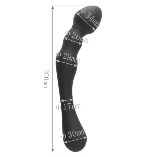 Silikonowe, dwustronne dildo 20 cm
