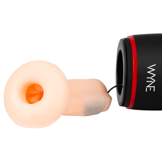 Masturbator dwusilnikowy ze sterowaną siłą nacisku na penisa, funkcją ssania i rozkosznymi kobiecymi jękami i WYNE 6