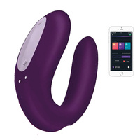 Silikonowy, dwuramienny wibrator dla par sterowany smartfonem