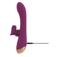 Purpurowy spryciarz – Silny wibrator z wahadłowym stymulatorem łechtaczki z delikatną szczoteczką