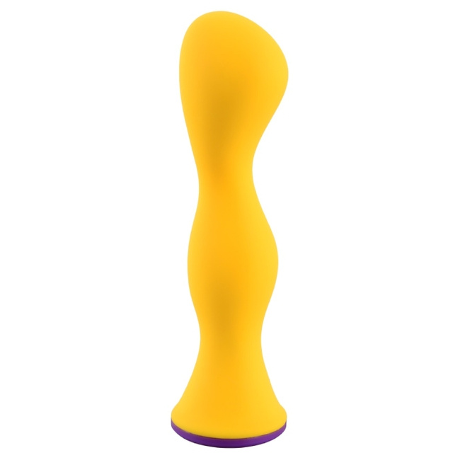 Cytrynowy tylec – falowy wibrujący stymulator analny korek butt plug, długość 12,5 cm, średnica max 3,2 cm, 10 trybów pracy