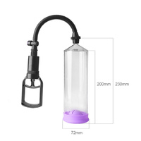 Pompka do penisa z trzema wymiennymi uszczelkami, 23 cm, Ø 7,2 cm, ring erekcyjny w prezencie