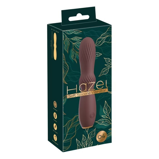 Hazel 04 wibrator do torebki wąski ze spriralnymi falami - 10 trybów wibracji