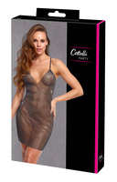 Efektowna sukienka z przejrzystej siateczki, zdobiona na całej powierzchni błyszczącymi kryształkami