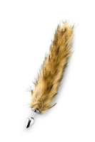 Plug korek analny z lisim ogonem brązowy