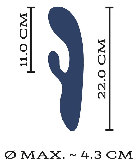 Wibrator punktu G z królikiem stymulator łechtaczki 2 silniki długość 22 cm wkładane 11 cm średnica 4,3 cm silikon