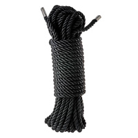 Jedwabista lina do bondage – shibari seria DELUXE czarna 10 metrów BDSM