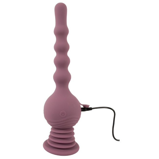 Analny siłacz – ultrasilnie wibrujące dildo kulkowe z przyssawką, 27,7 cm 