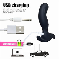 Tylne wejście - wygięty wibrujący silikonowy masażer prostaty o karbowanej powierzchni sterowany pilotem