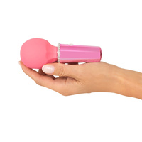 Rozkosz królewny – śliczna, silna różdżka, wibrator wand, ze zdobioną główka i uchwytem dekorowanym klejnocikami, masażer łechtaczki i całego ciała, 12,7 cm, silikon, kolor róż flamingowy