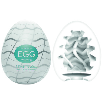 Na dobry start - masturbator jajko Tenga EGG Wavy II o frezach w łagodnych fal morskich seria New Standard (REGULAR)