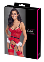 Komplet gorset i stringi w stylu Mikołajki