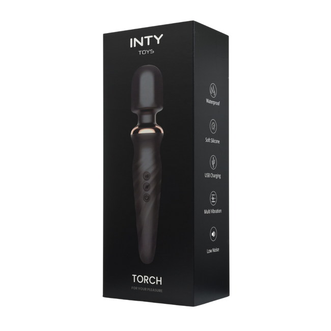 Mocny, czarny wibrator typu różdżka WAND, 25 trybów wibracji, IPX6, długość 23 cm 