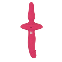 2w1 dwustronny wibrator 13,5 cm i korek analny 8,5 cm, 2 silniki, silikon, wodoodporny IPX7