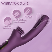 Wibrator łechtaczkowy Elatia fioletowy  Wszechstronna funkcjonalność 3 w 1