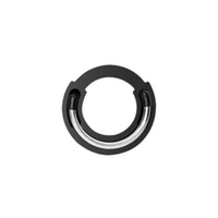 Czarny pojedynczy pierścień erekcyjny na penisa z płynnego silikonu z częściowym metalowym usztywnieniem