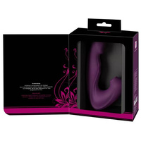 Purpurowy Delikates, funkcyjny wibrator do podwójnej stymulacji pochwy i łechtaczki z funkcją wibracji stukania ssania i lizania