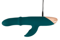 Wibrator z wędrującym pierścieniem i króliczkiem ze stymulacją pulsacyjną, 22,7 cm, silikon, 3 silniczki