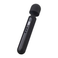 Sensual - Seksowny Adam: lukusowa duża różdżka wand z cyfrowym wyświetlaczem, do łechtaczki, sutków i całego ciała, hebanowa czerń, silikon, 29,8 cm
