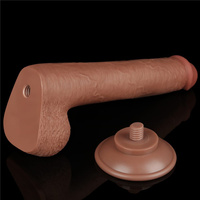 Realistyczne dildo dwuwarstwowe z ruchomą skórą, przyssawka, XXL 22 cm, kolor cielisty latino 