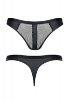 Czarne, męskie stringi ze wstawką z siateczki