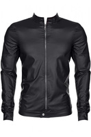 Dopasowana kurtka męska z ekoskóry