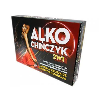 Imprezowa gra Alko chińczyk zestaw 2w1 + kieliszki