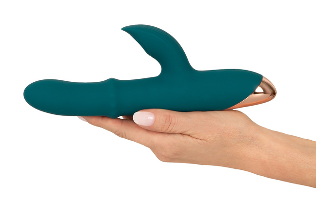 Wibrator z wędrującym pierścieniem i króliczkiem ze stymulacją pulsacyjną, 22,7 cm, silikon, 3 silniczki