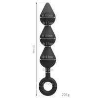 Trzystopniowe dildo analne z uchwytem 25,5 cm