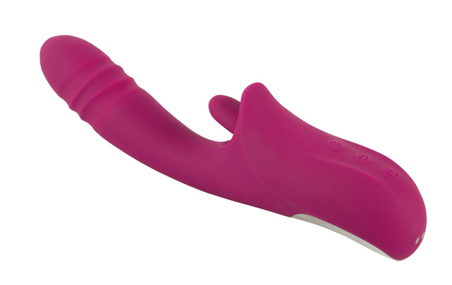 Purpurowy pieprznik – wibrator posuwisty do punktu G z liżącym królikiem do łechtaczki, 22,5 cm