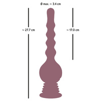 Analny siłacz – ultrasilnie wibrujące dildo kulkowe z przyssawką, 27,7 cm 