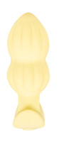 Wibrujący pieszczoch analny Cuties. Rowkowany, o zmiennej grubości, kolor żółty, silikon