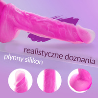 Silikonowe różowe dildo wibrujące na pilota JELIVOY Thrusting Dildo Rose Red od Tracy's Dog 23 cm z mocną przyssawką 