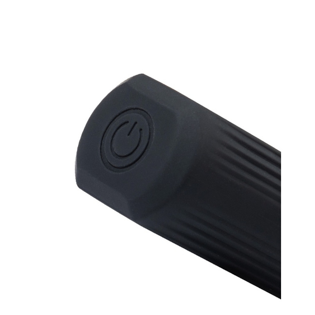 Sensual - Kuszący Tymek: lukusowy wibrator prosty, bullet z cyfrowym wyświetlaczem, do łechtaczki, sutków i całego ciała, hebanowa czerń, silikon, 12,9 cm