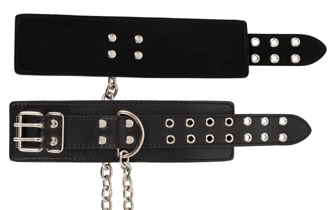 Zestaw bondage - kajdanki z korkiem analnym