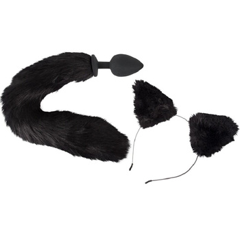 Zestaw korek analny z ogonem kota z uszami