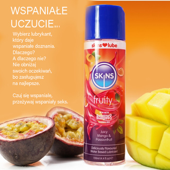 Jadalny żel SOCZYSTE MANGO I MARAKUJA, do seksu oralnego, waginalnego i analnego, naturalne aromaty, na bazie wody 130 ml