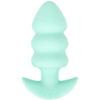 Wibrujący pieszczoch analny Cuties. Trzy stymulujące części, o zmiennej grubości, kolor zielony, silikon